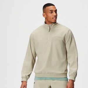 Fabletics Men’s The Club Cord 1/4 Zip Jacket in Stone Size Large